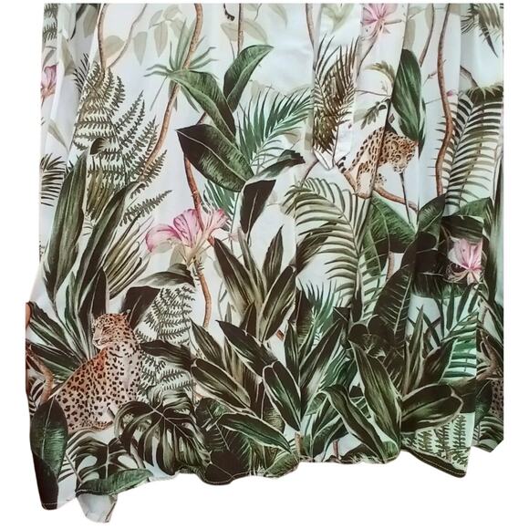 H&M Women's Jungle Blouse NWT 14 Animal Print Jaguar Cat Oversized Tropical - Picture 9 of 9
